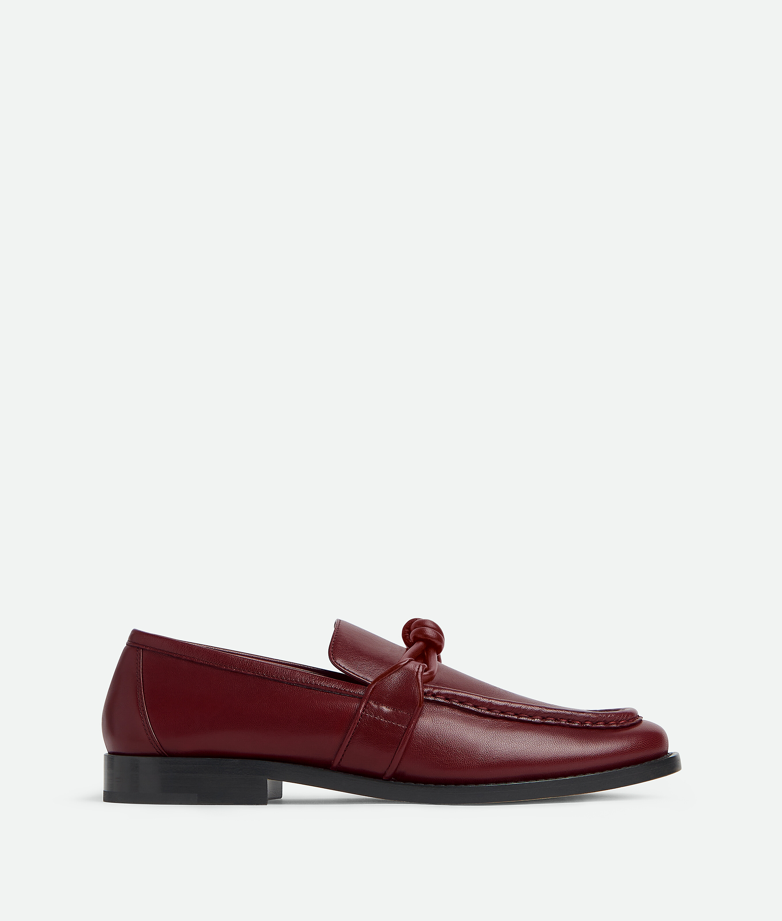 Bottega Veneta Astair Metallic Knot Loafer In Burgundy