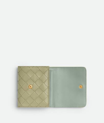 Intrecciato Tri-Fold Wallet With Origami Coin Purse