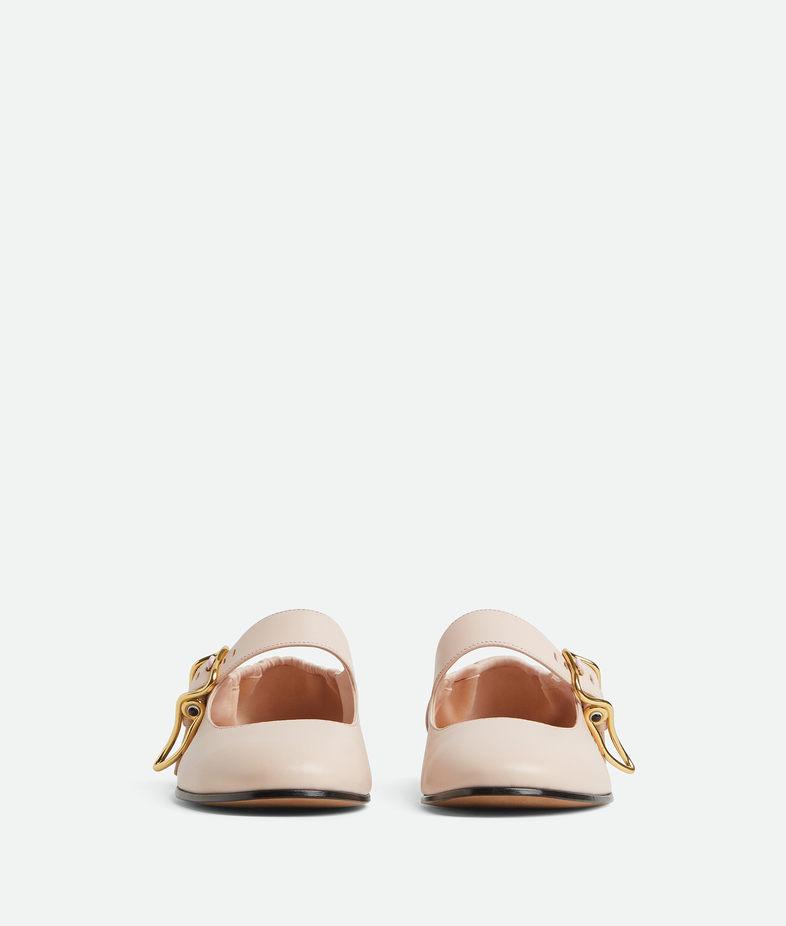 Bottega Veneta Astaire Leather Rabbit Mary Jane Ballerina Flats In New Cameo
