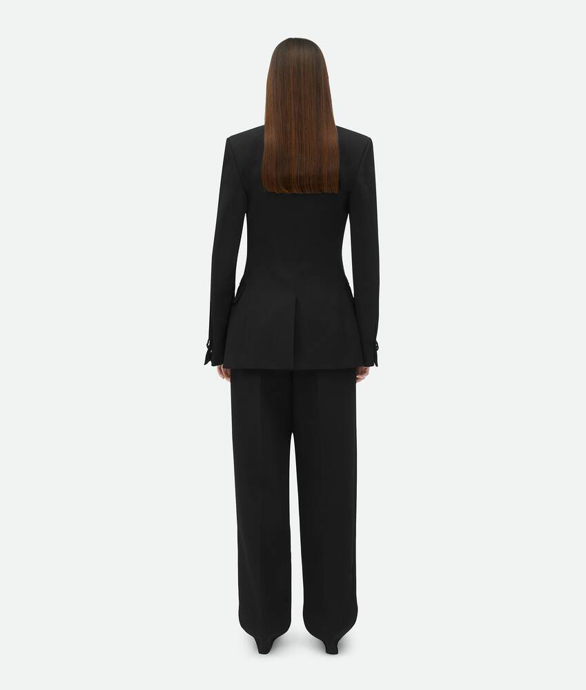 Display a large version of the product image 3 - Wool Grain De Poudre Tuxedo Jacket
