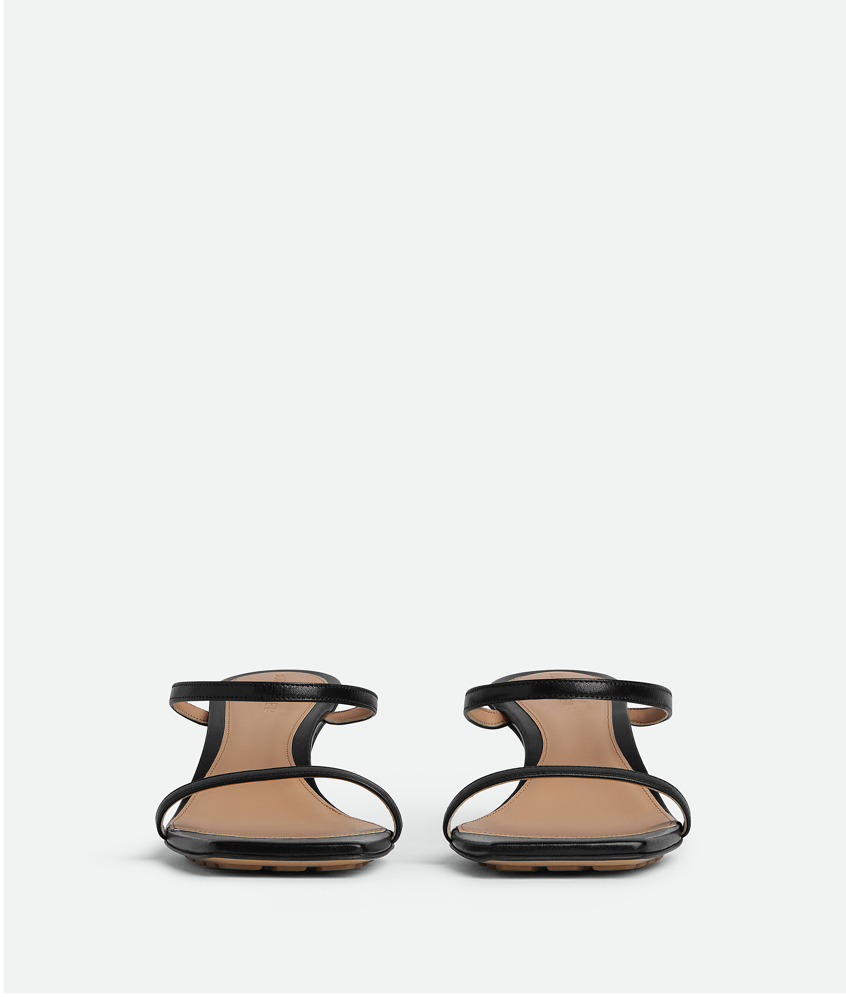 Bottega Veneta Leather Two-band Knot Slide Sandals In Black
