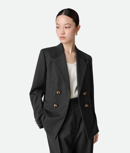 Veste en sergé de laine moulinée