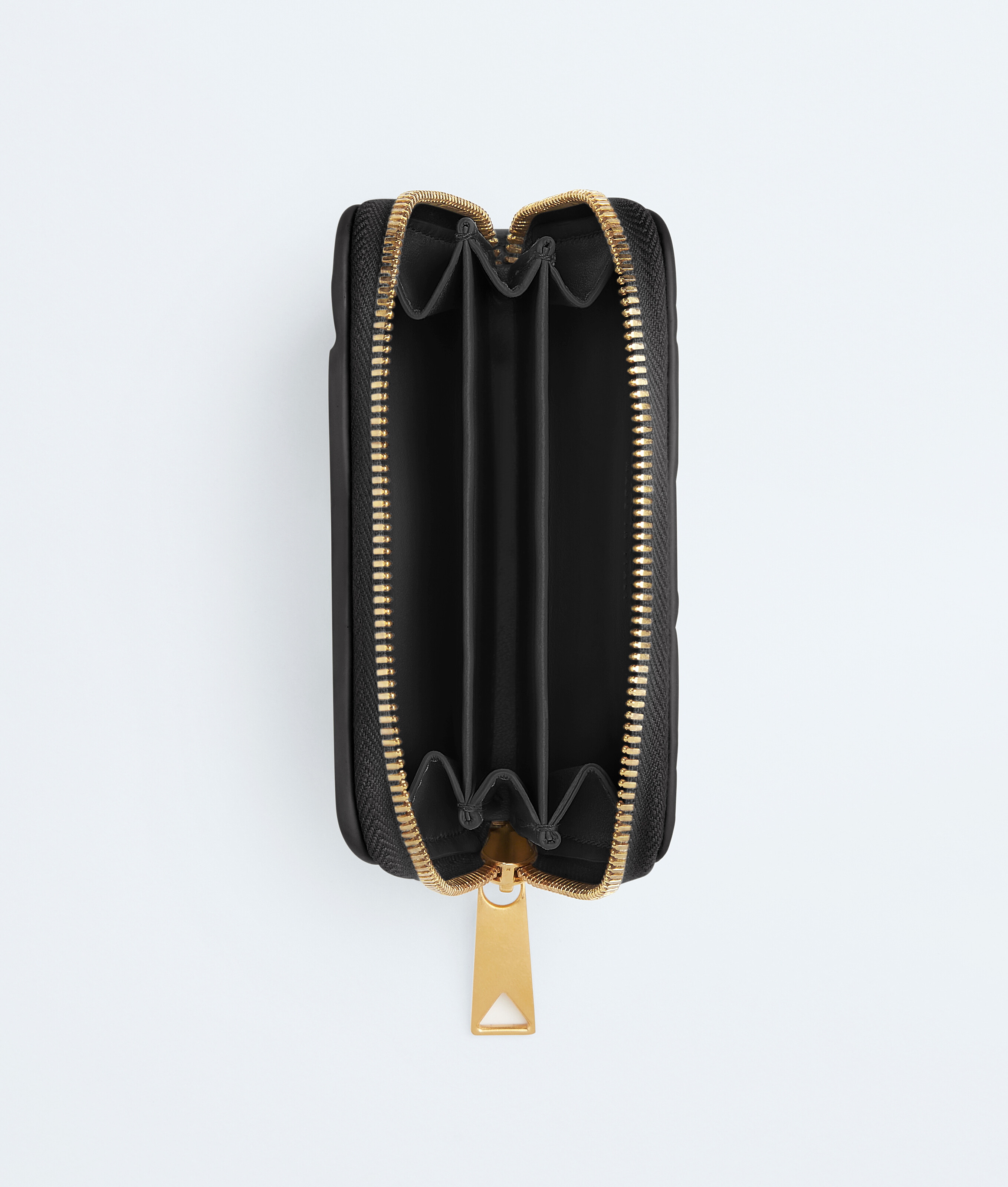 Bottega Veneta Portefeuille Tiny À Fermeture Zippée In Black