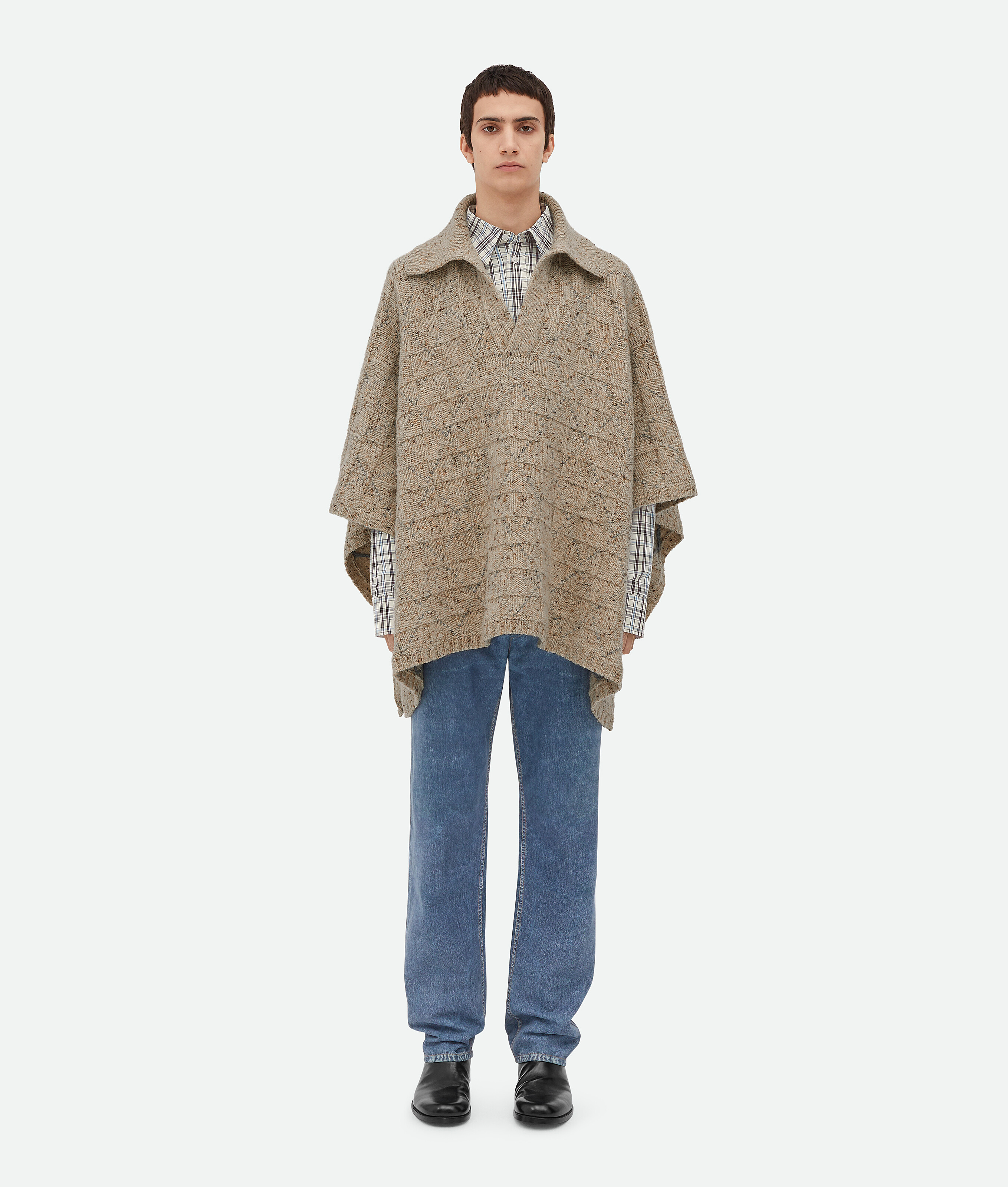 BOTTEGA VENETA PONCHO LOSANGE EN LAINE