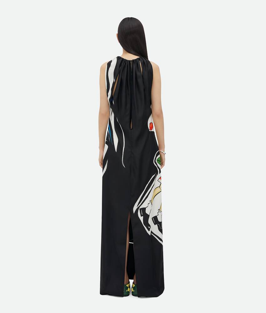 Display a large version of the product image 3 - Printed Viscose Dress With Knot Detail At Neck