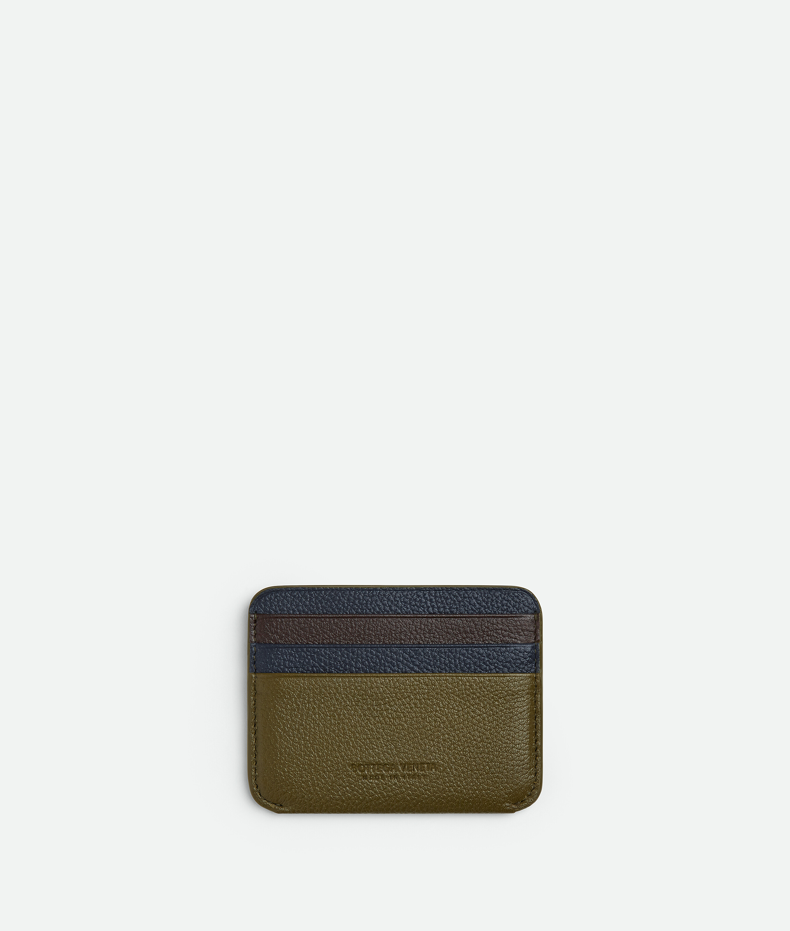 Shop Bottega Veneta Booster Credit Card Case In Olive Oil/space/fondant