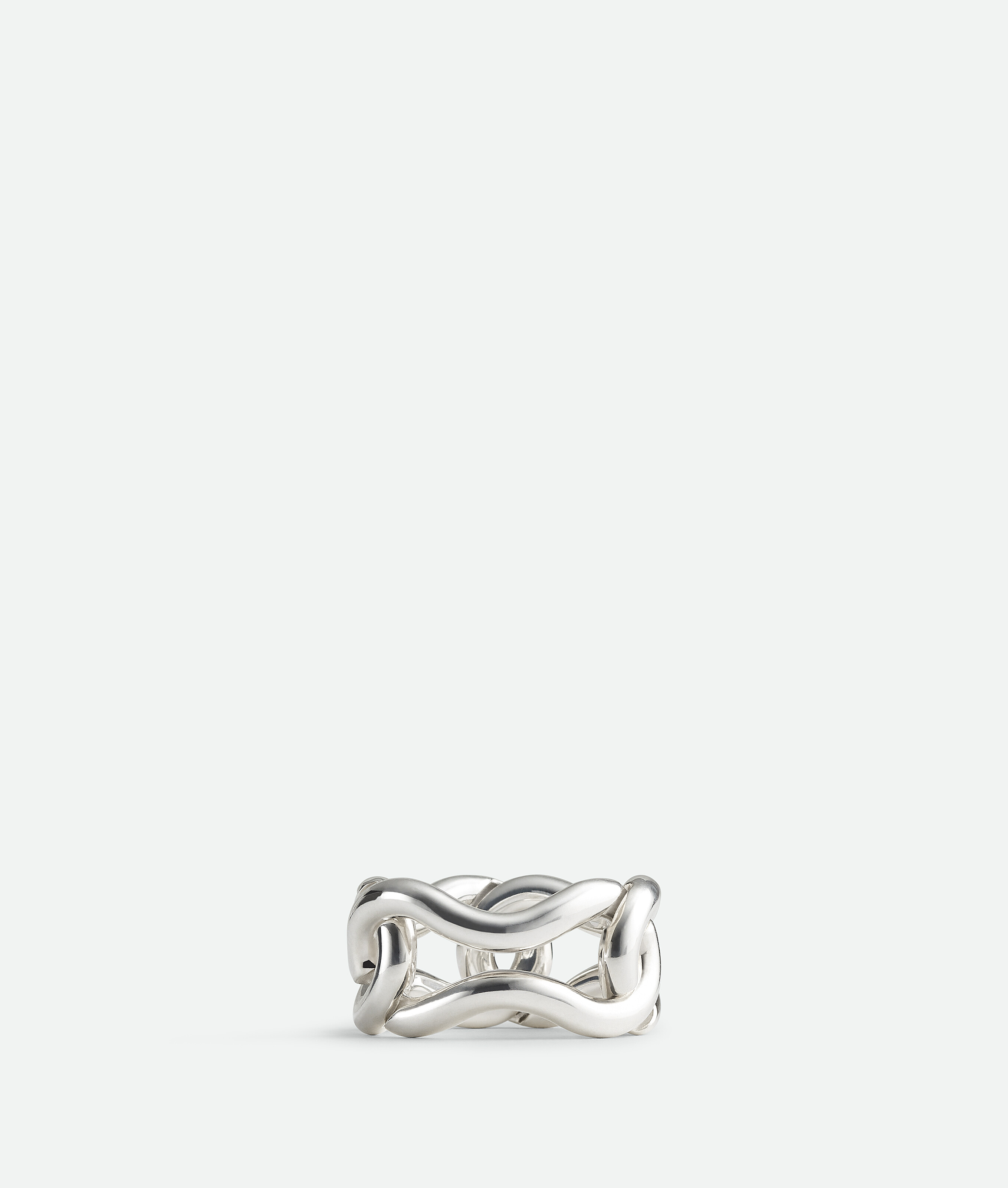 Bottega Veneta Nest Chain Ring In Silver