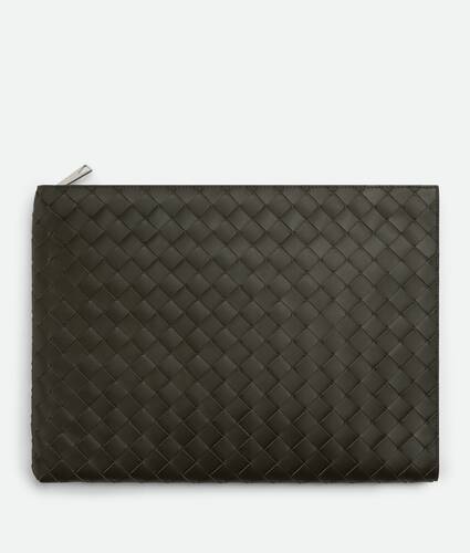 Intrecciato Half Zipped Pouch