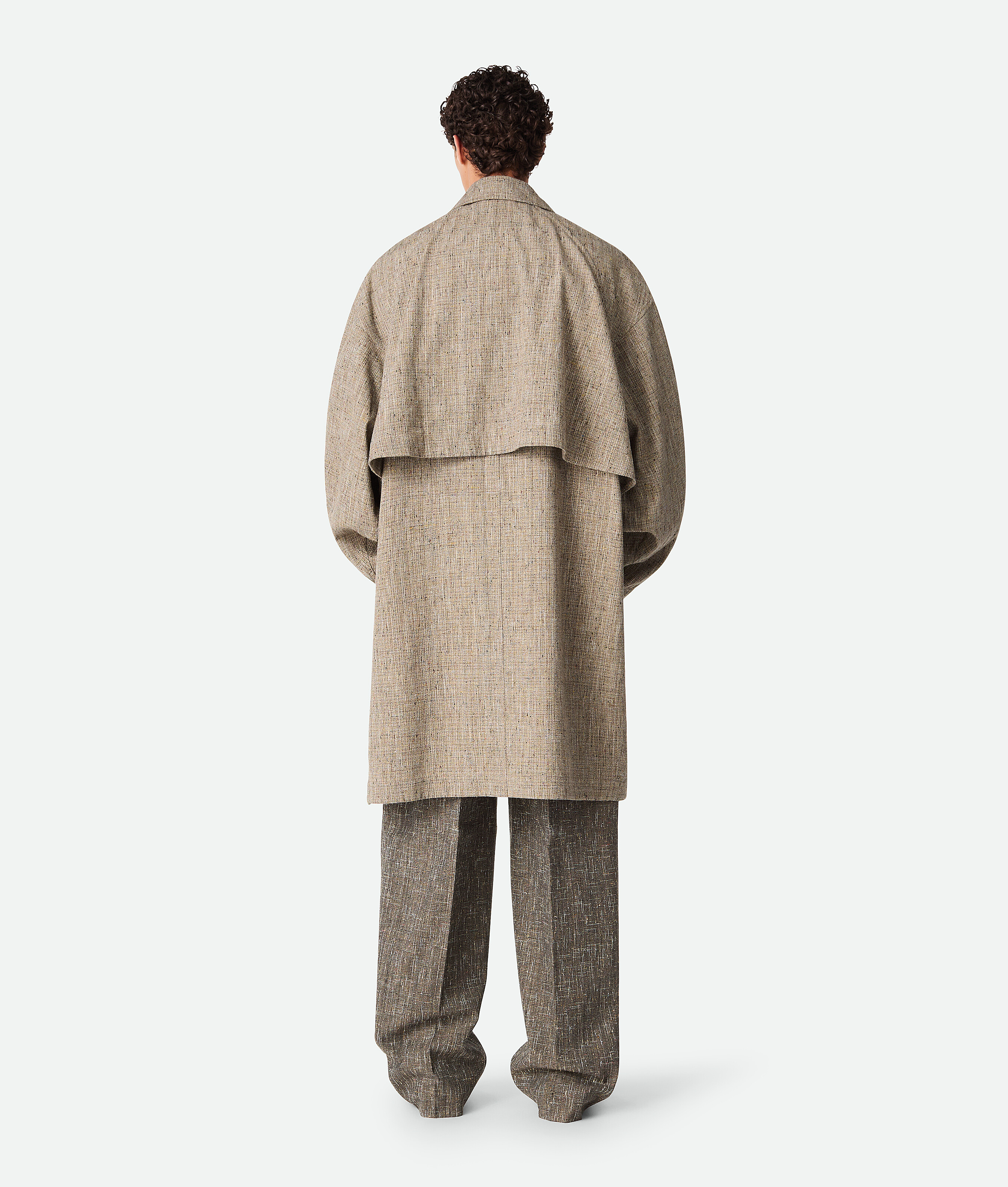 Bottega Veneta Fleck Coat In Sahara Melange/multicolor