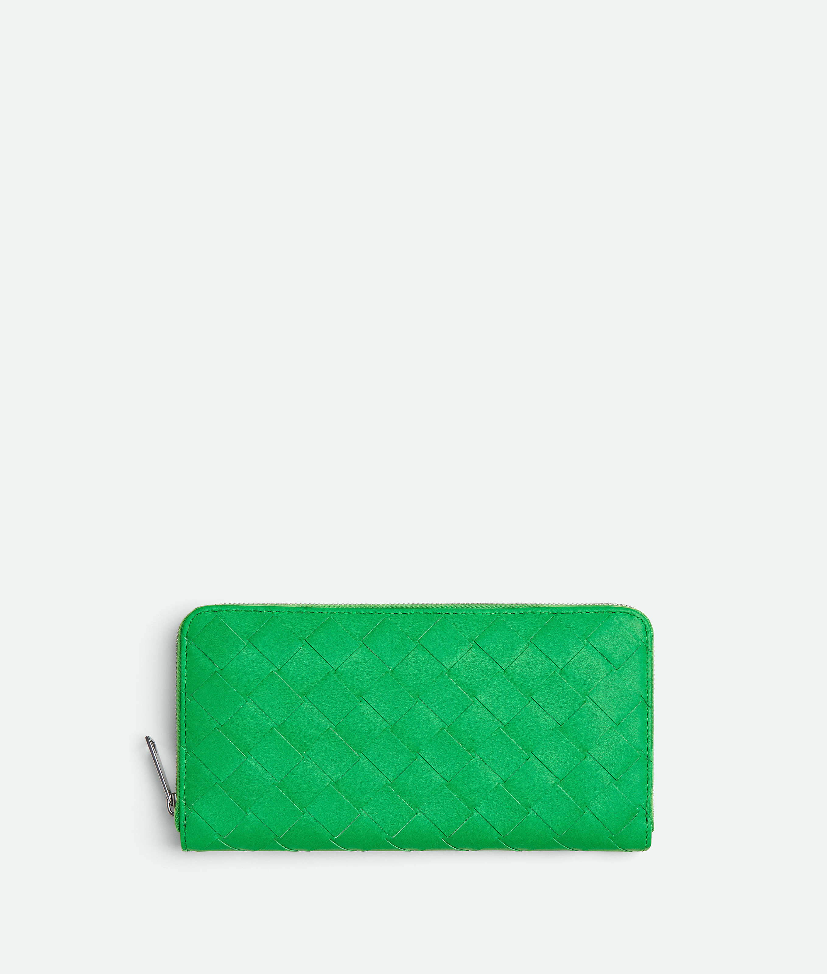 Bottega Veneta Intrecciato Portemonnaie Mit Umlaufendem Zip In Green