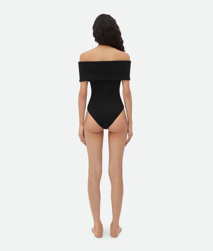 Stretch Nylon Off-The-Shoulder Swimsuit