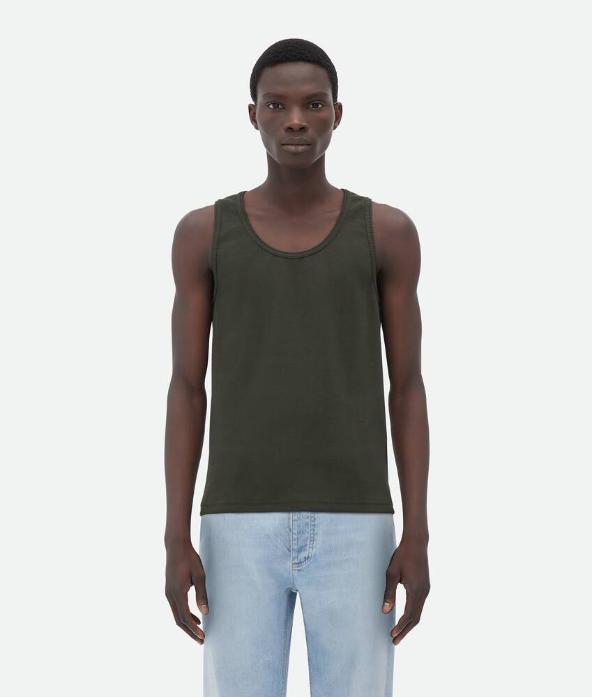 Bottega Veneta® Men’s Slim Fit Cotton Stretch Ribbed Tank Top in