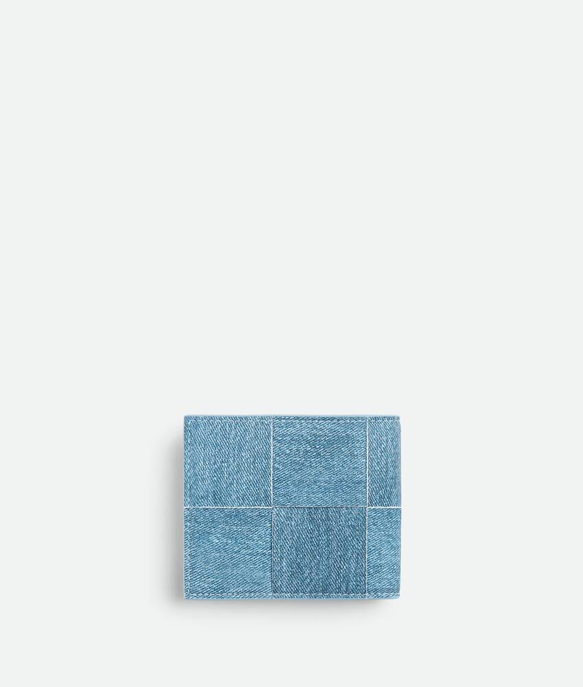 Bottega Veneta® Men's Cassette Bi-Fold Wallet in Blue melange/ice 