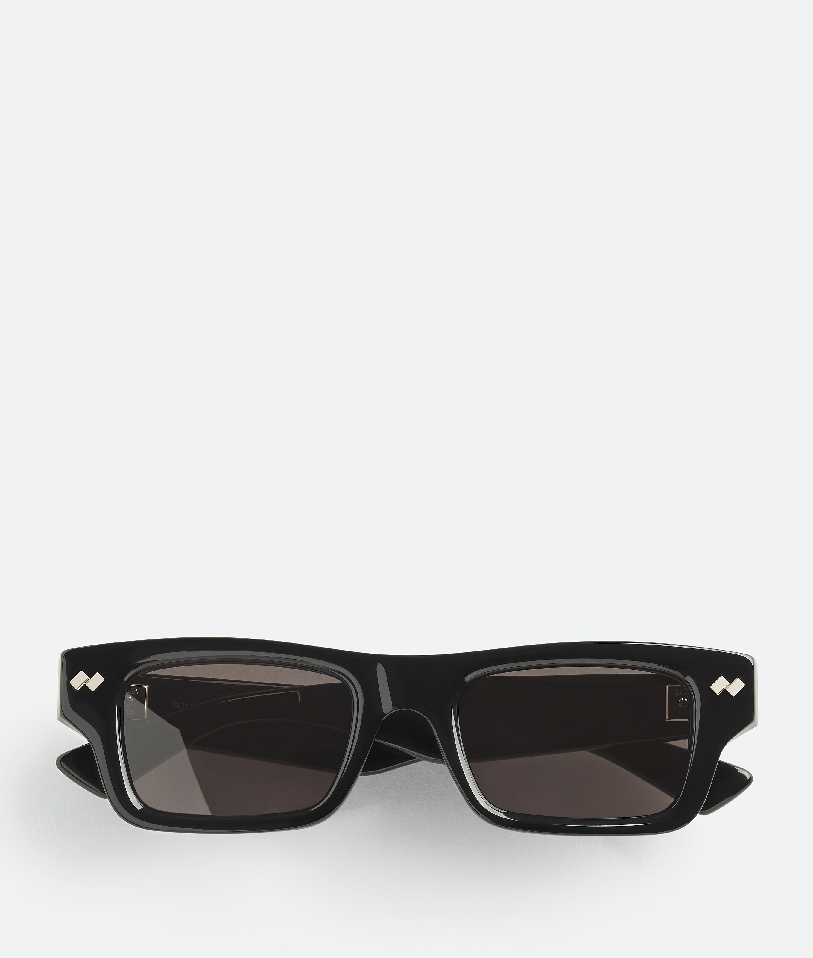 Bottega Veneta Quadratische Dizzy Sonnenbrille In Black/grey