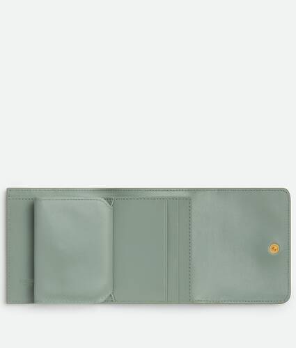 Intrecciato Tri-Fold Wallet With Origami Coin Purse