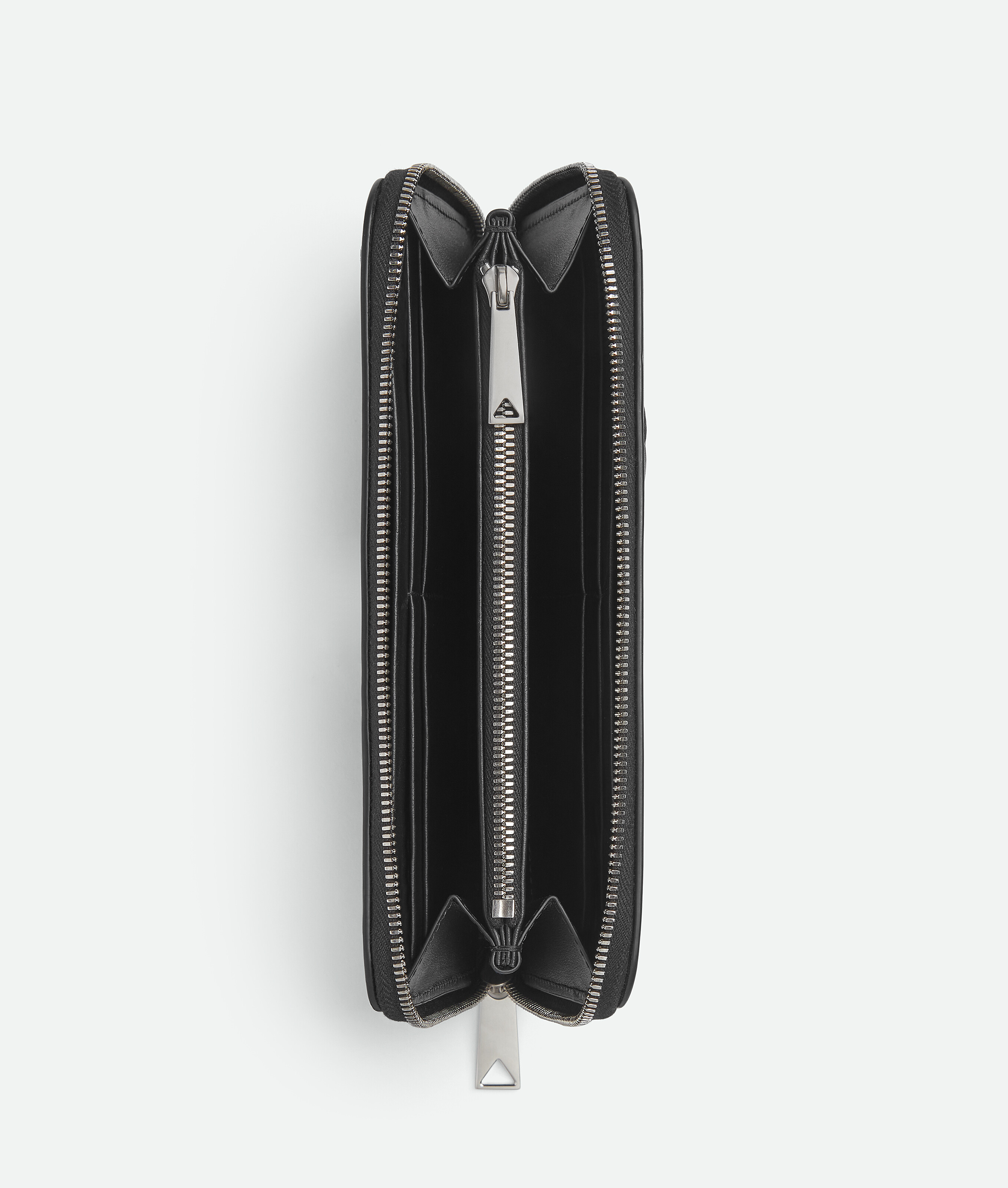 Bottega Veneta Intrecciato Zip Around Wallet In Black