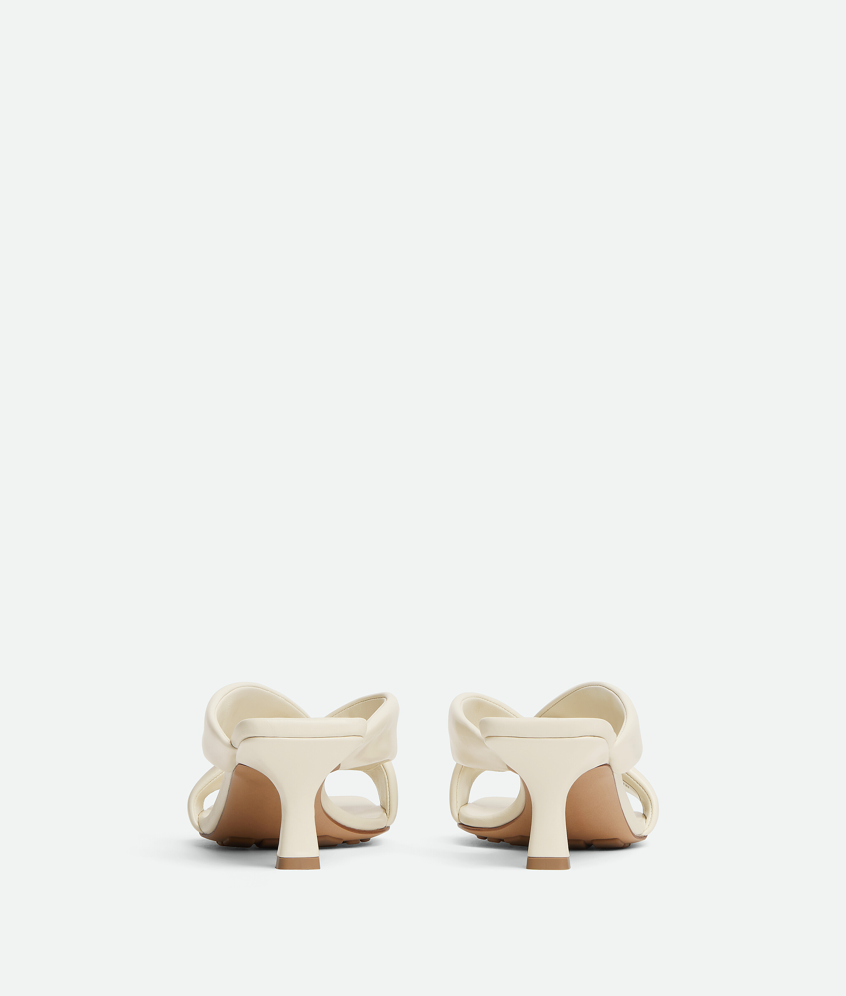 Bottega Veneta Riva Micro Woven Nappa Leather Kitten-heel Sandals In White