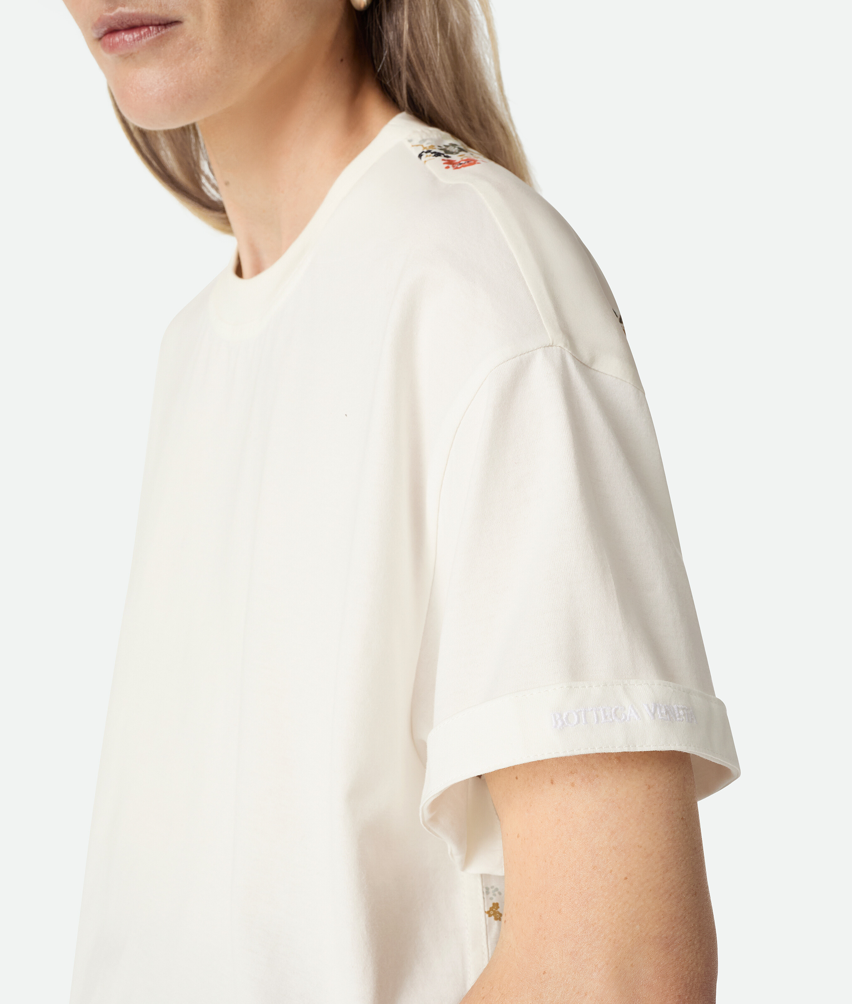 Bottega Veneta Cotton And Silk Printed T-shirt In Multi