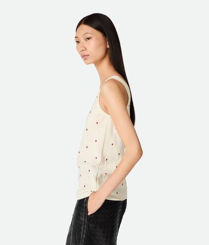 Cotton Embroidered Matches Tank Top