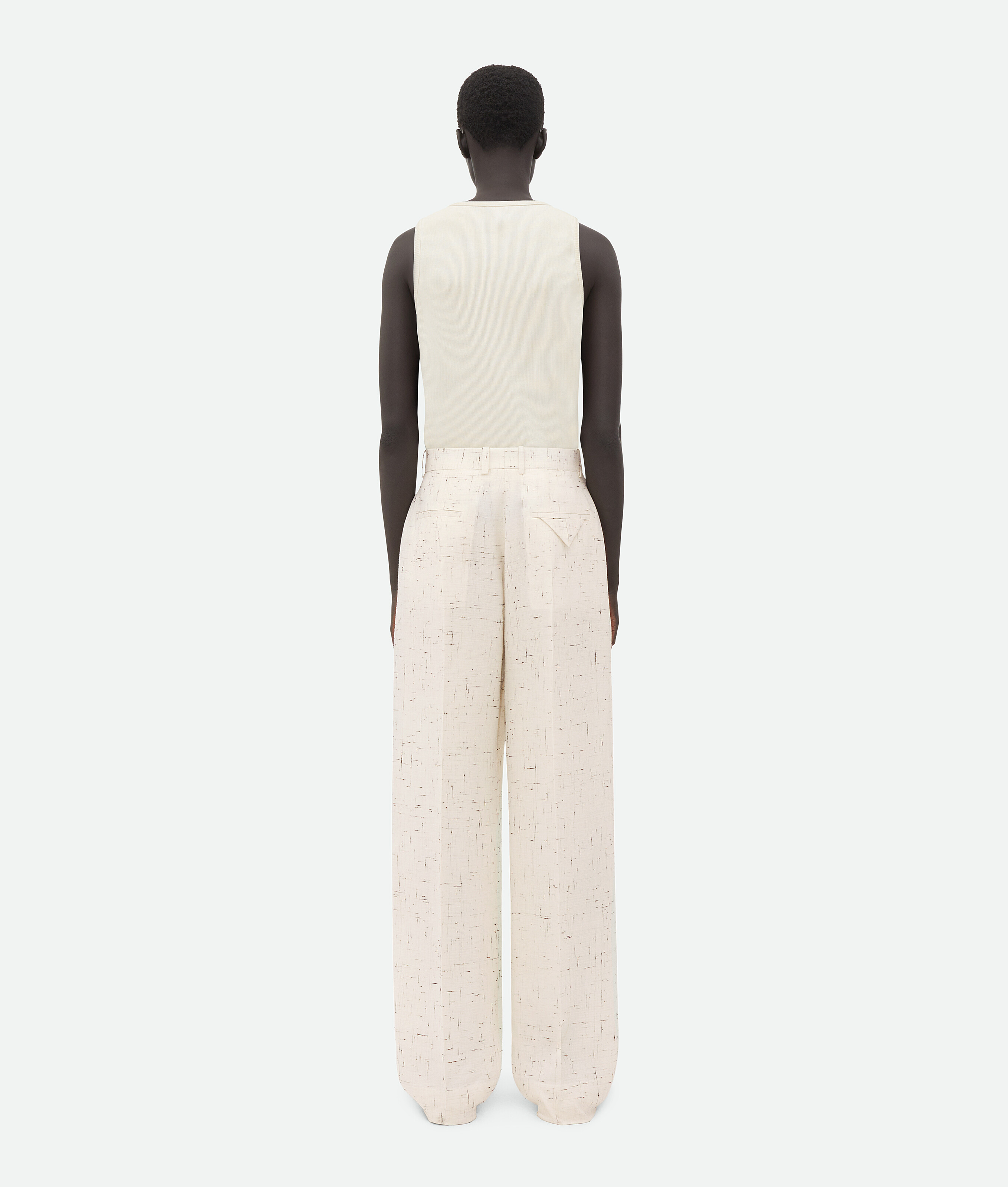 Shop Bottega Veneta Textured Criss-cross Viscose Silk Trousers In Beige