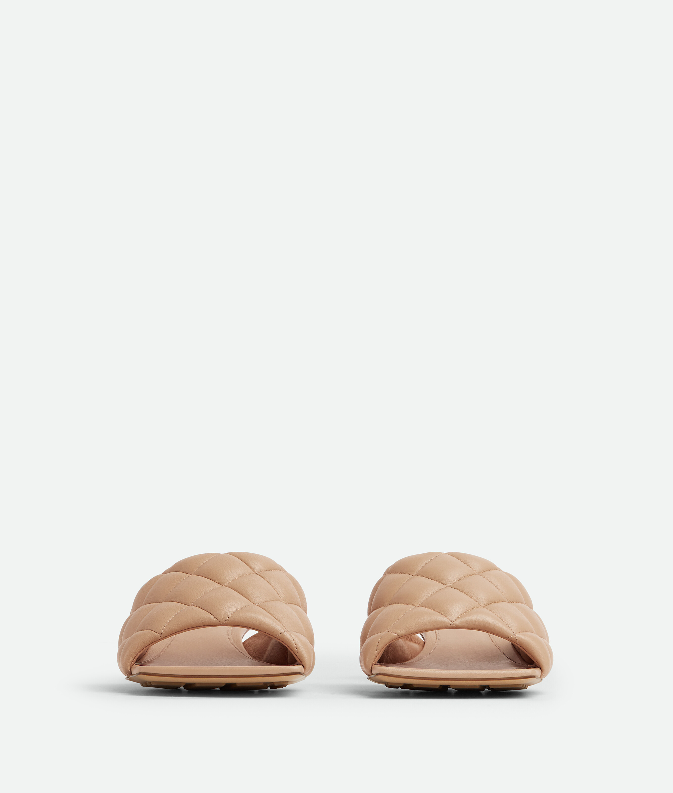 Bottega Veneta 45mm Padded Metallic Leather Sandals In Beige