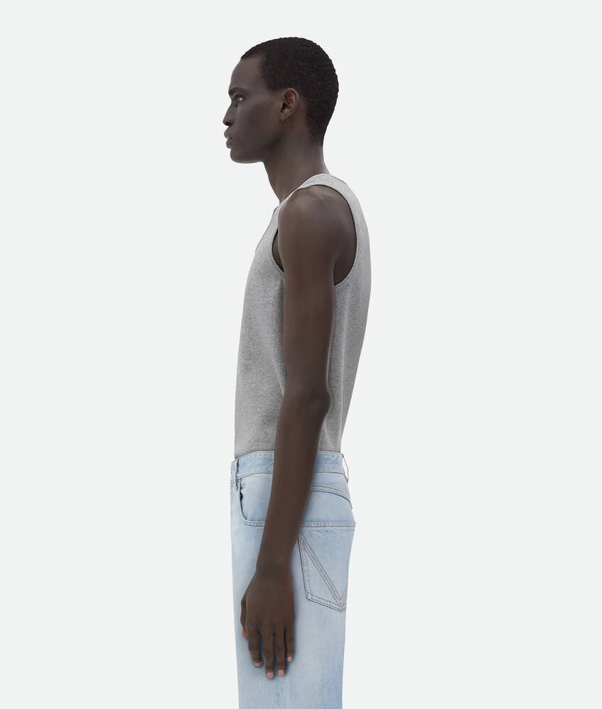 Bottega Veneta® Men's Stretch Cotton Ribbed Tank Top in Light grey melange.  Shop online now.