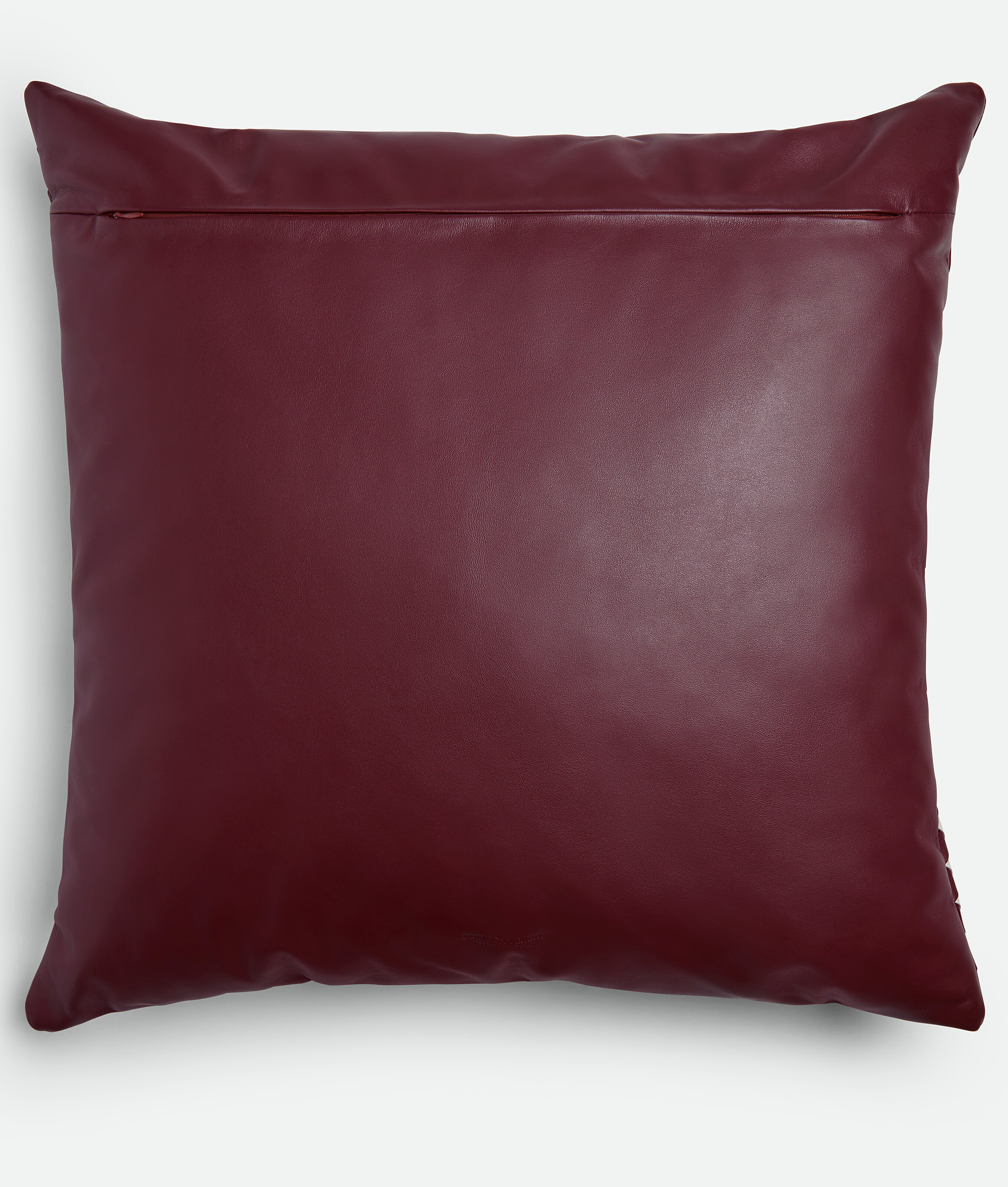 Bottega Veneta Check Intrecciato Cushion In Barolo/chalk
