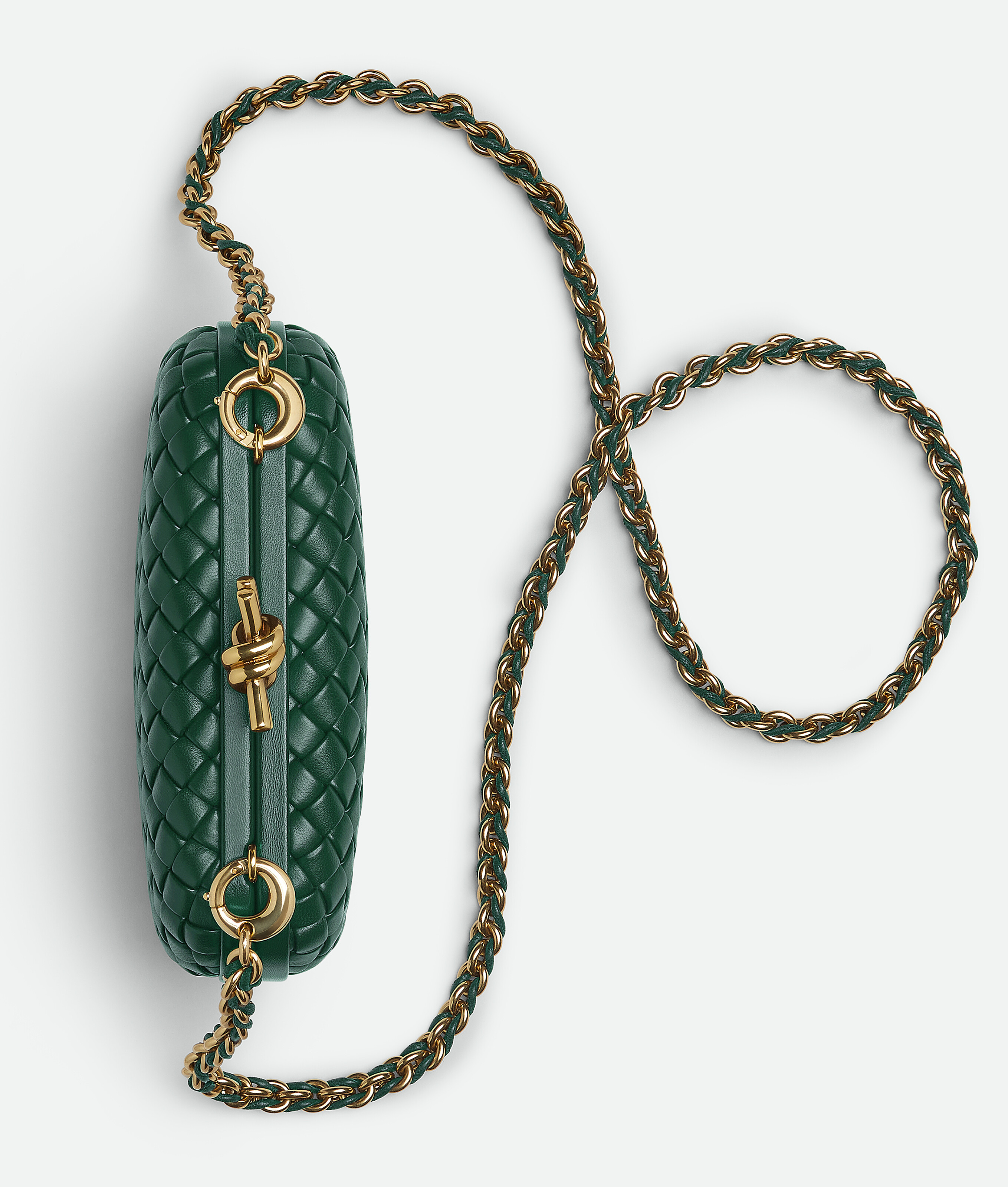 Shop Bottega Veneta Knot With Chain In Green