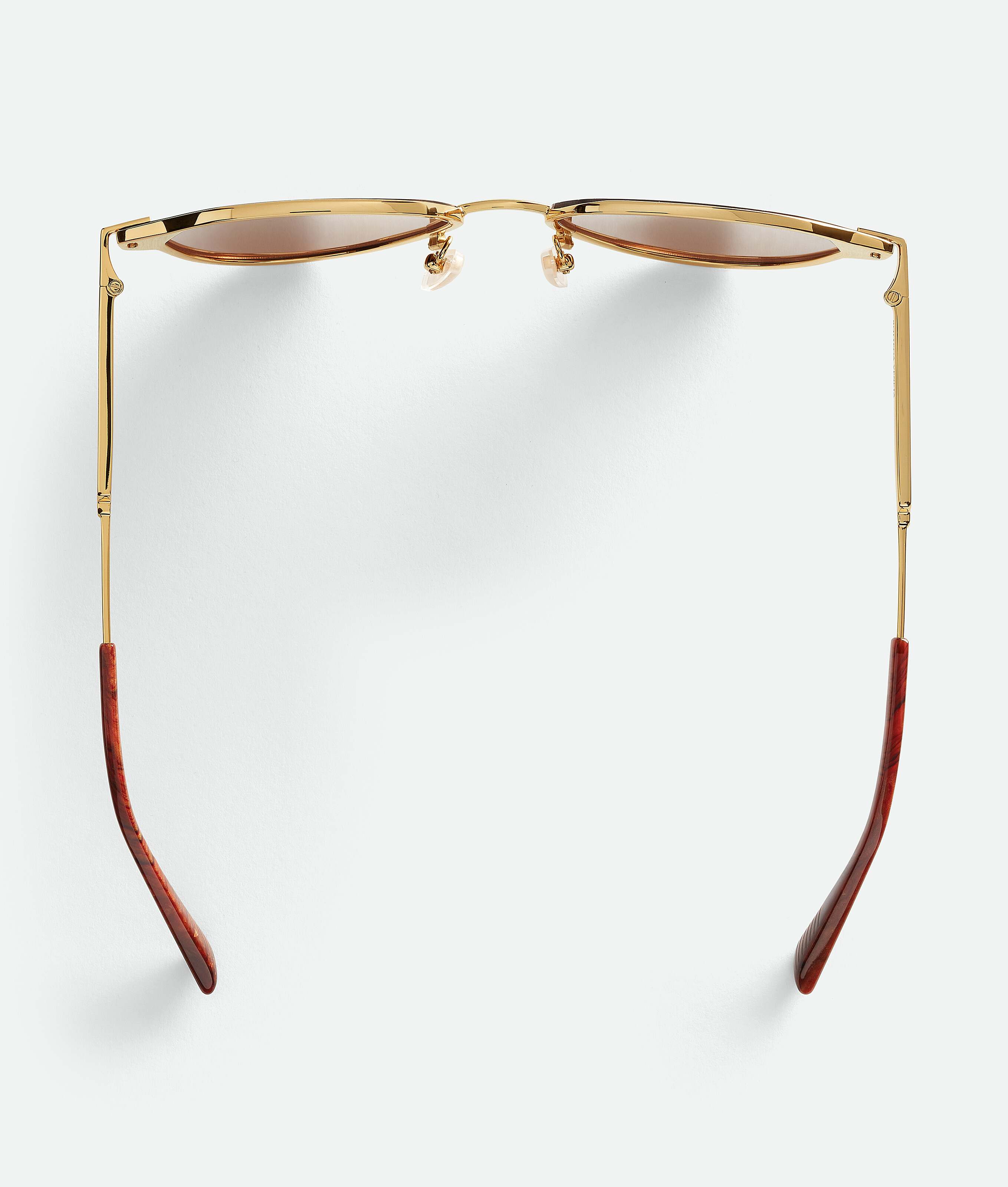 Shop Bottega Veneta Glaze Metal Aviator Sunglasses In Gold