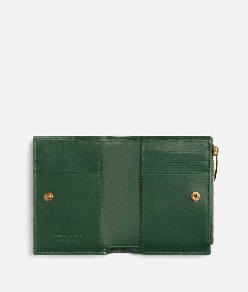 Bottega Veneta Cassette Intrecciato Leather Wallet - Green - One Size