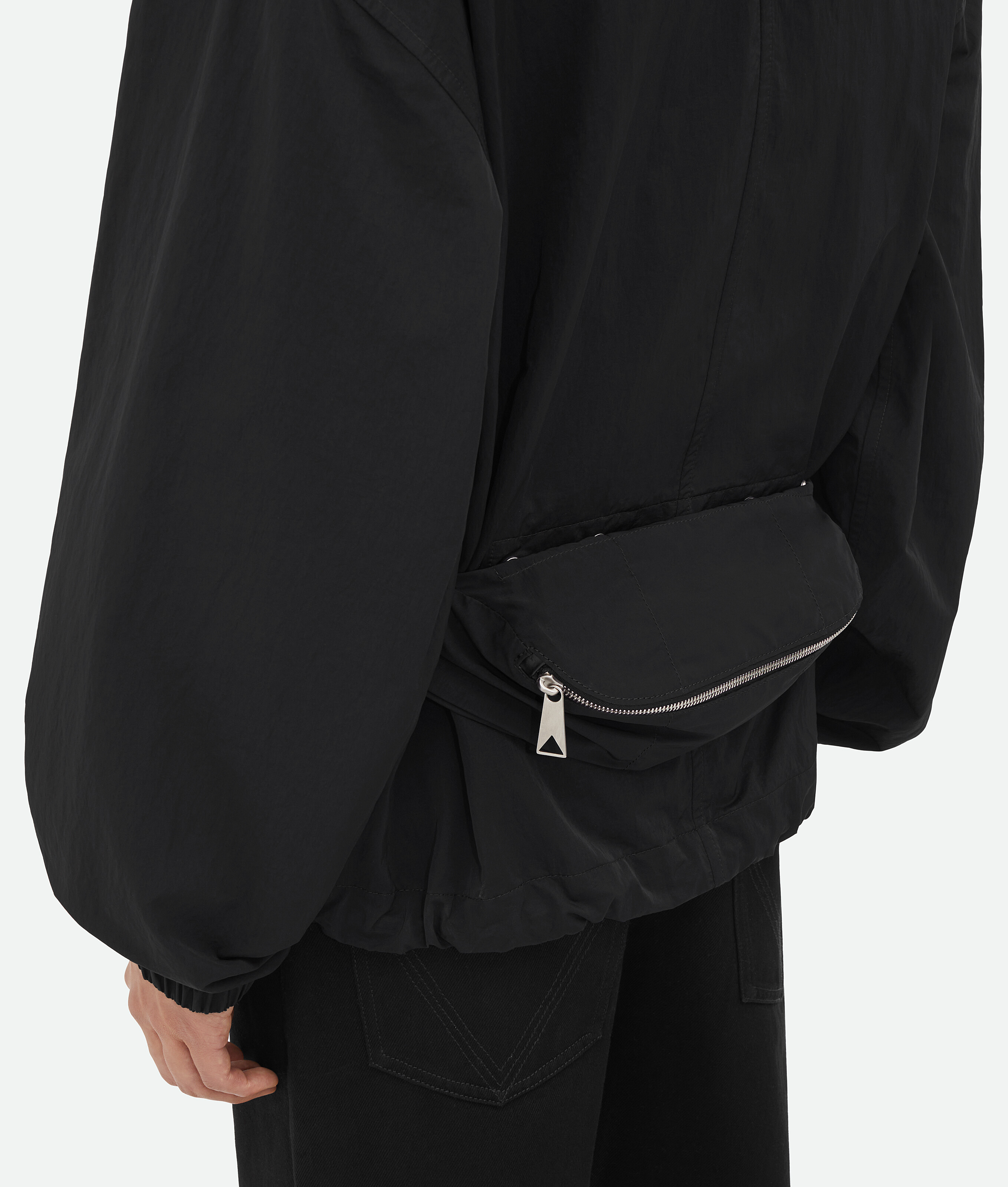 Shop Bottega Veneta Packable Tech Nylon Jacket In Black