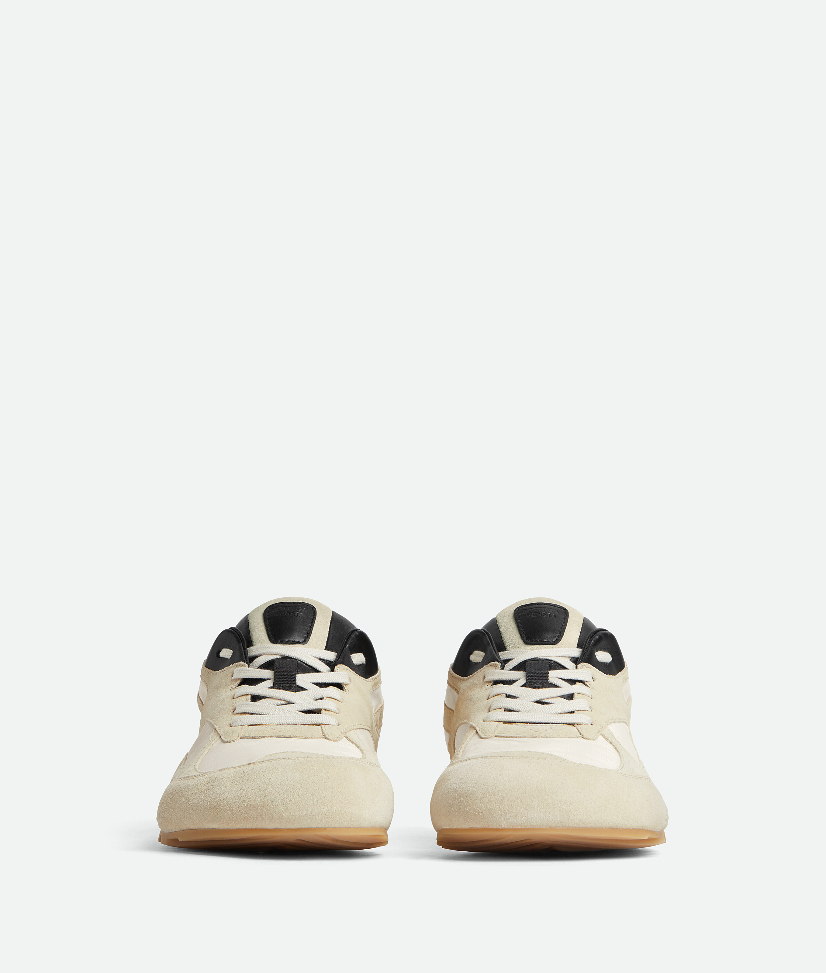 Bottega Veneta Sea Salt Suede And Nylon Orbit Flash Sneakers In Multi