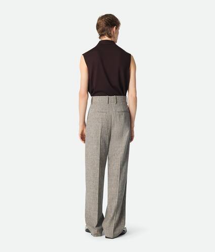 Pantalon droit en viscose mouchetée