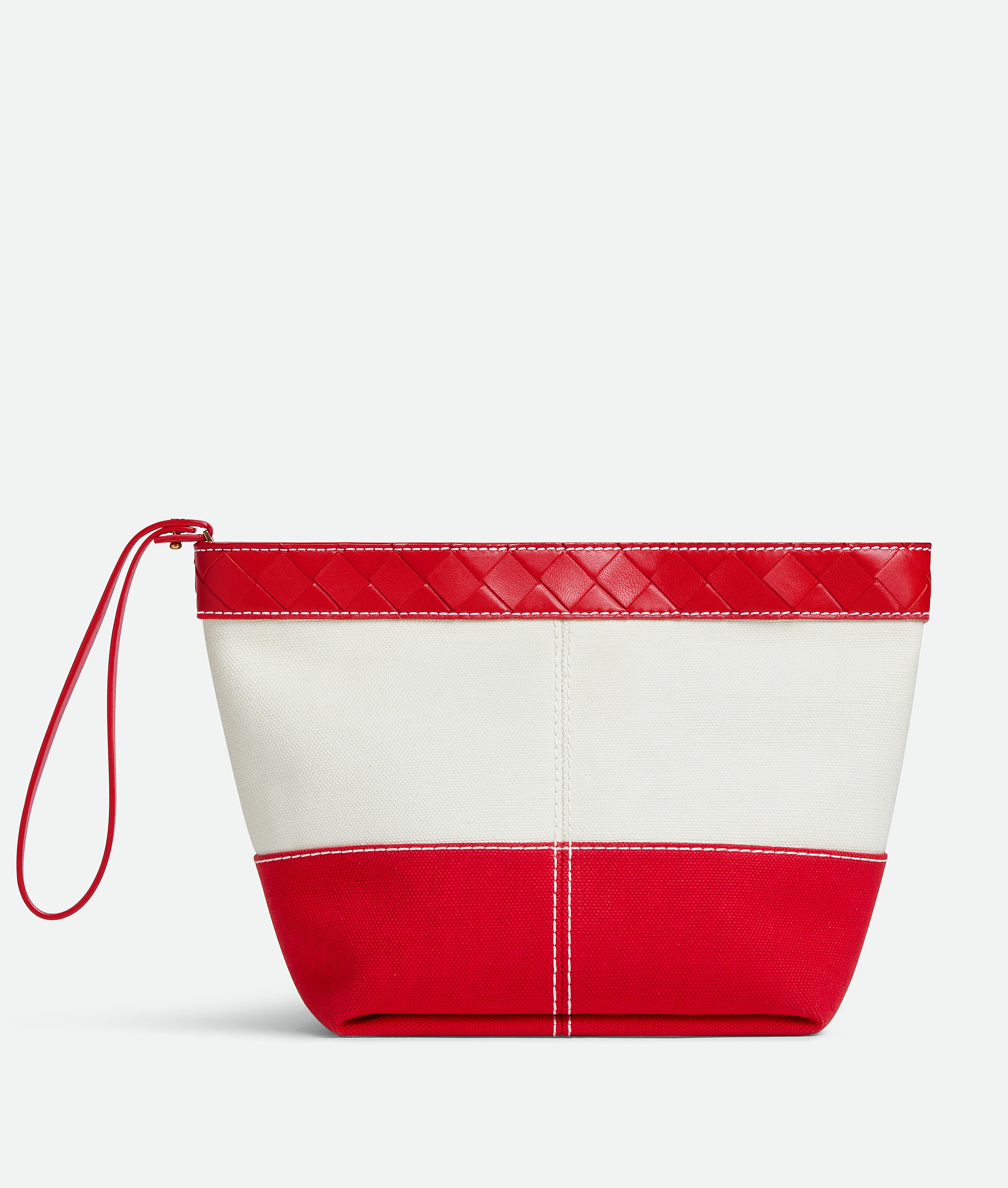 Bottega Veneta Flip Flap Medium Pouch - White/scarlet - Woman