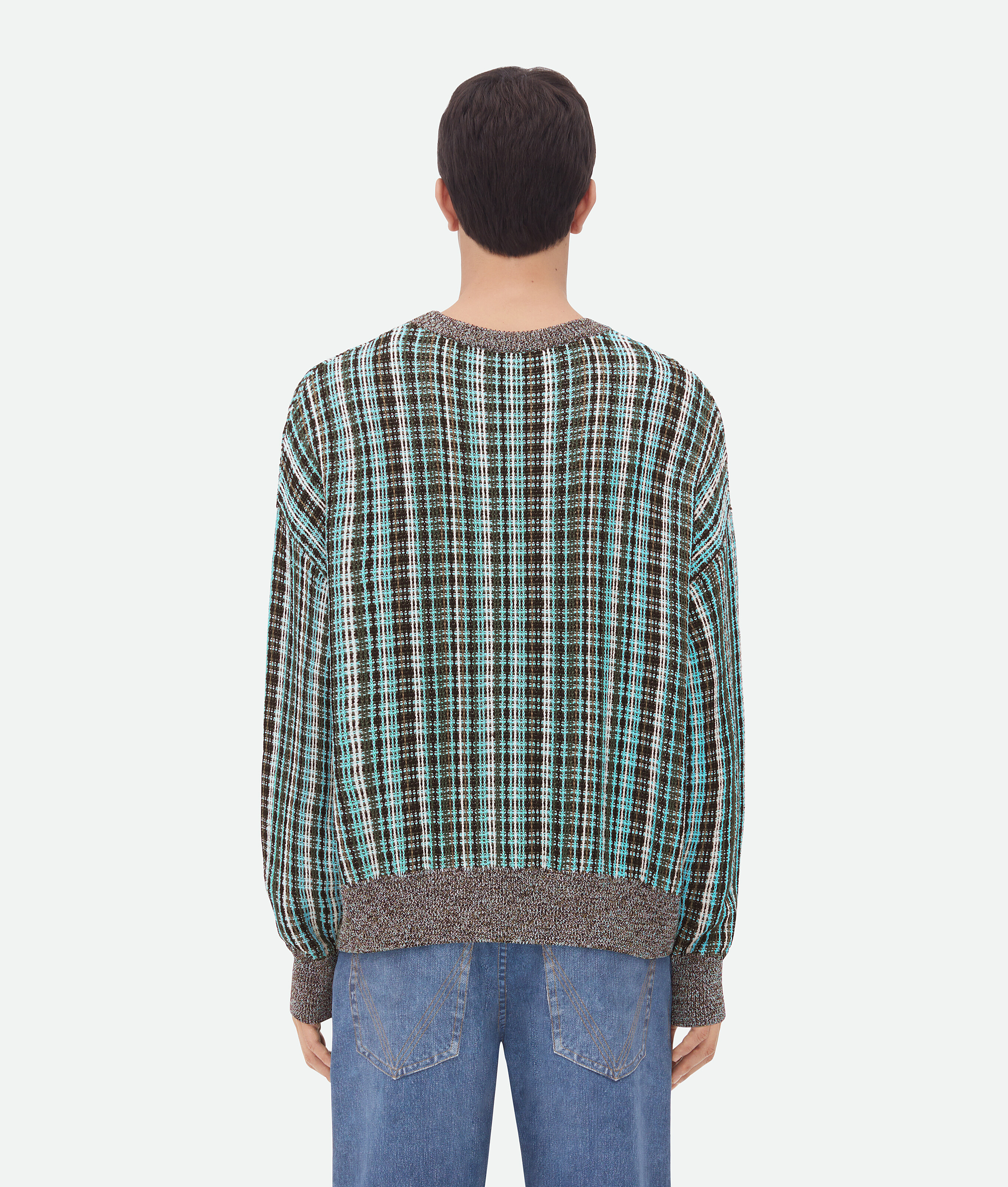 Shop Bottega Veneta Cotton Viscose Check Jumper In Multicolor