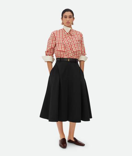 Wool Grain De Poudre Skirt