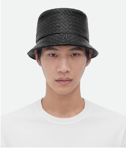 Intrecciato Leather Bucket Hat