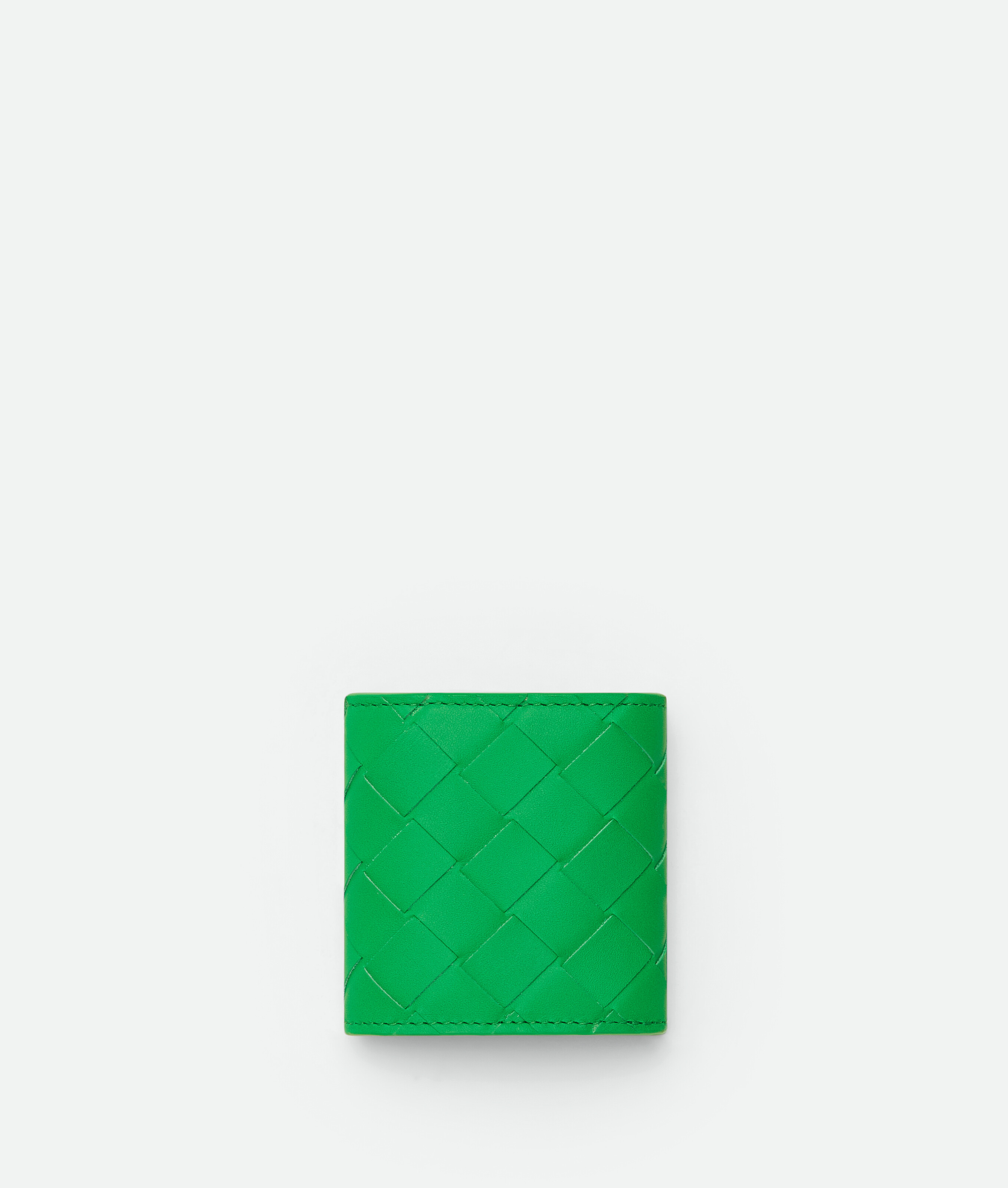 Shop Bottega Veneta Intrecciato Folded Coin Purse In Green