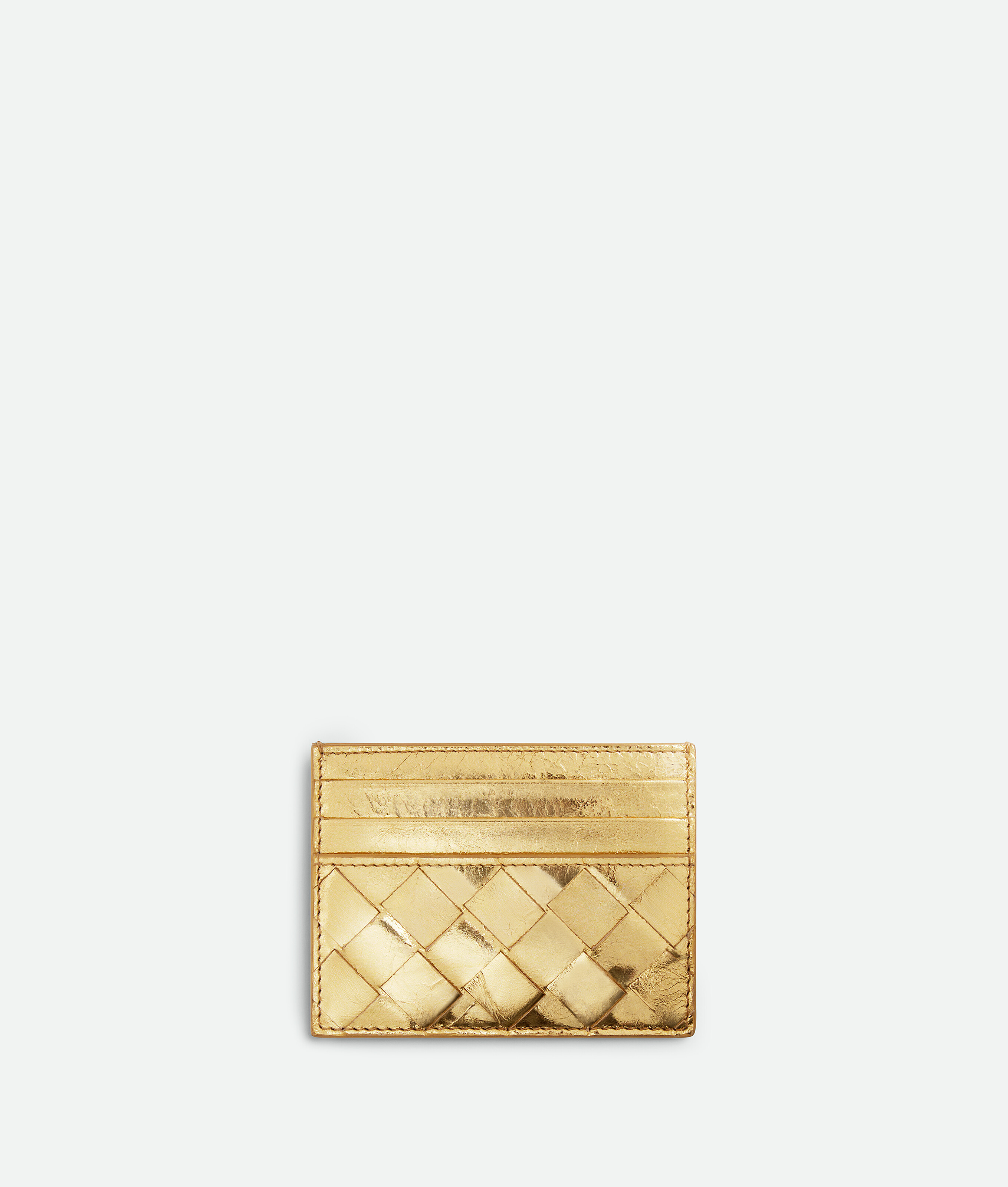 Bottega Veneta Intrecciato Kartenetui In Gold