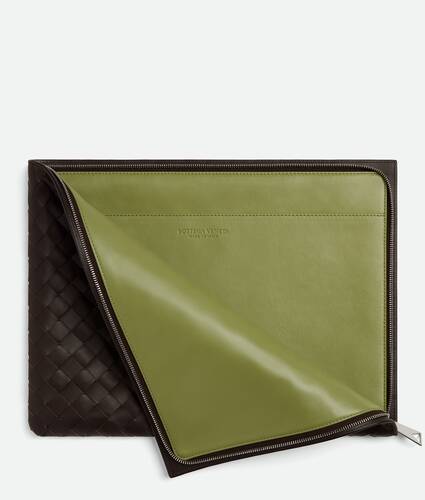 Intrecciato Half Zipped Pouch