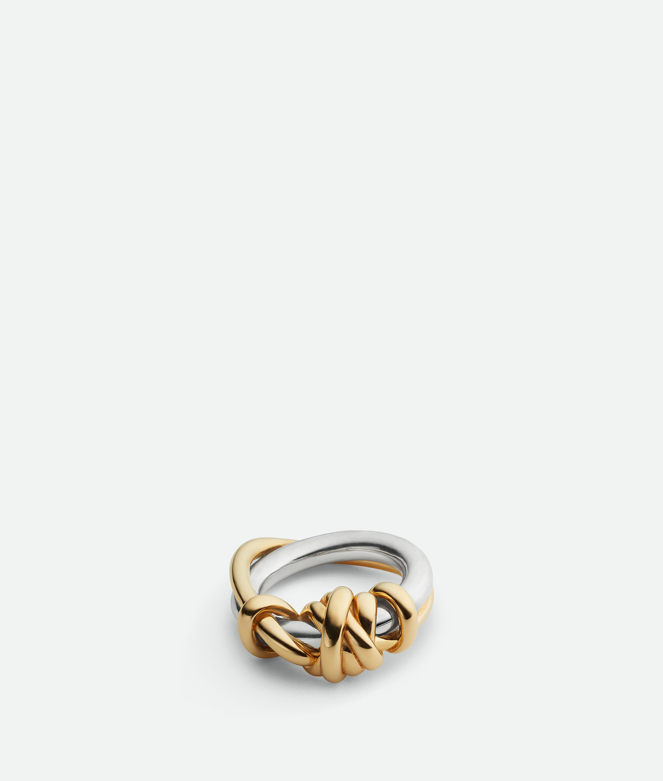 Bottega Veneta Knot Ring - Silver/yellow Gold - Woman - L-½