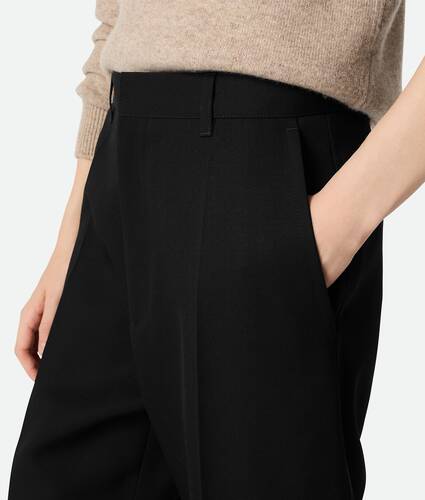 Pantalon ample en sergé de laine