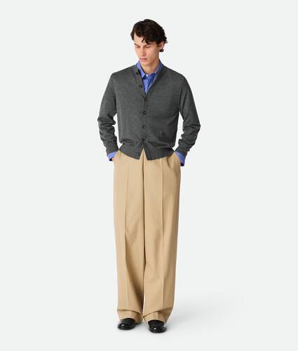 Pantalon droit en sergé de coton