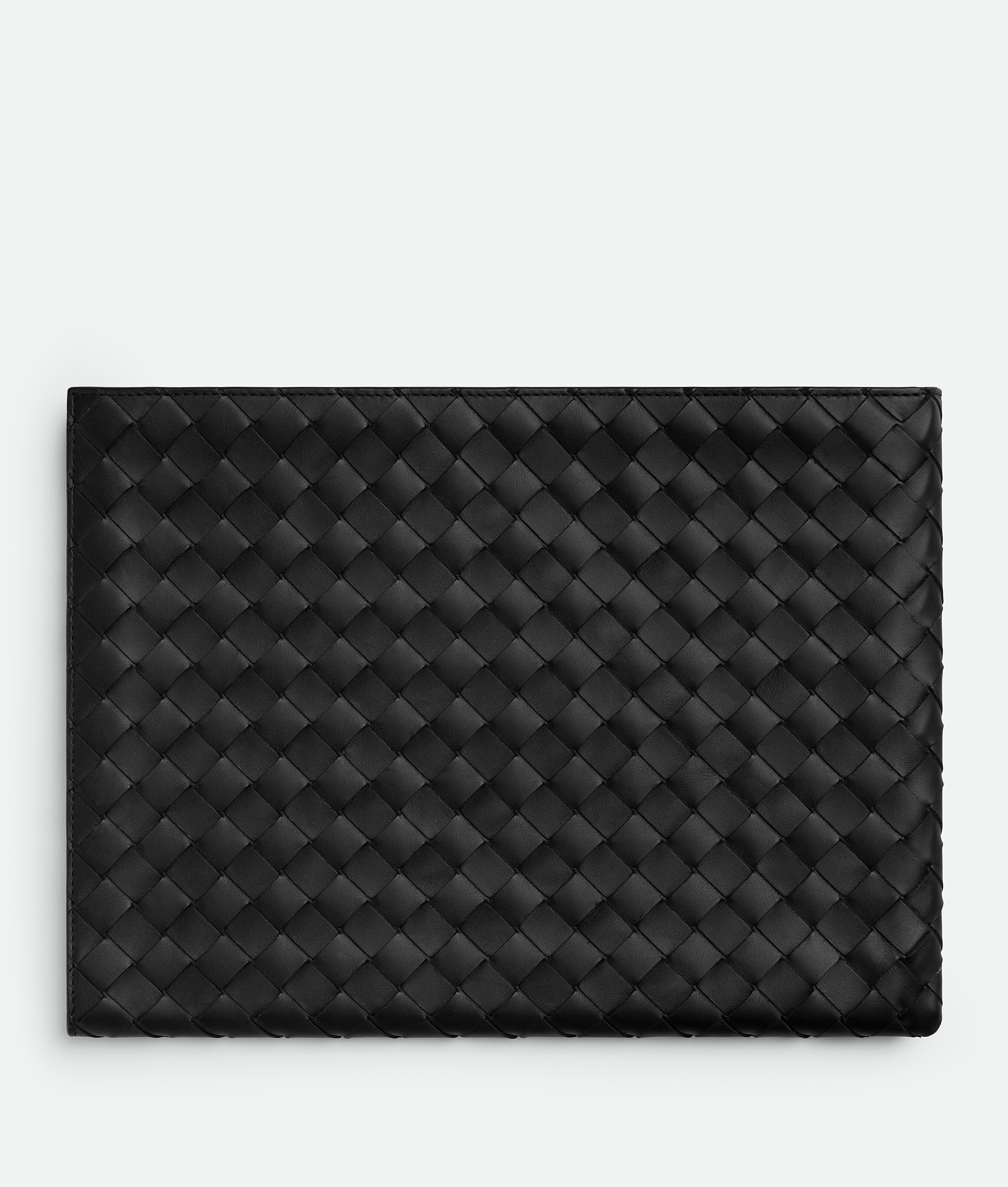 Bottega Veneta Intrecciato Pouch Mit Reissverschluss In Black/madder Brown