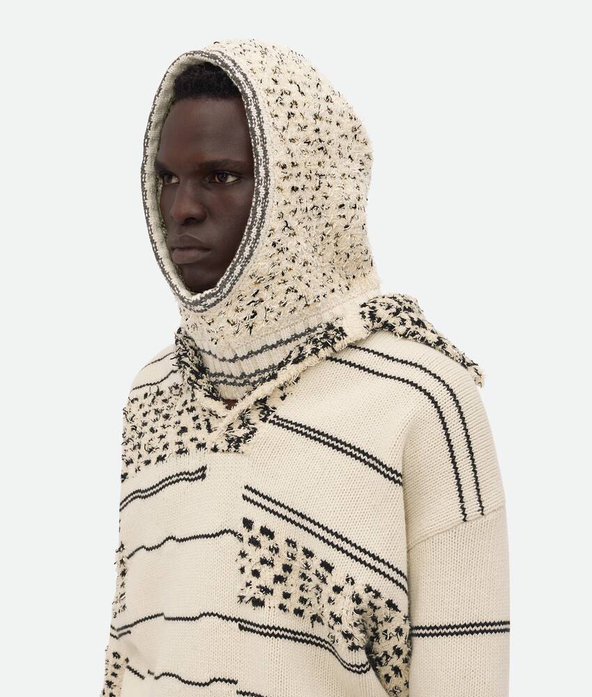 Afficher une grande image du produit 1 - Cagoule Texturée En Coton Et Laine