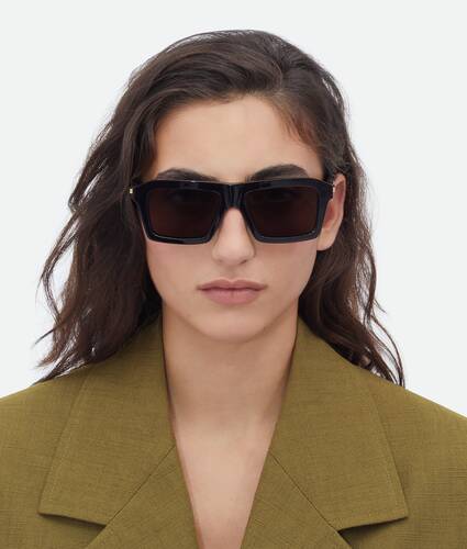 Bottega Veneta Classic Aviator Sunglasses Silver/Brown (590248V44501398) in  Acetate/Metal - US