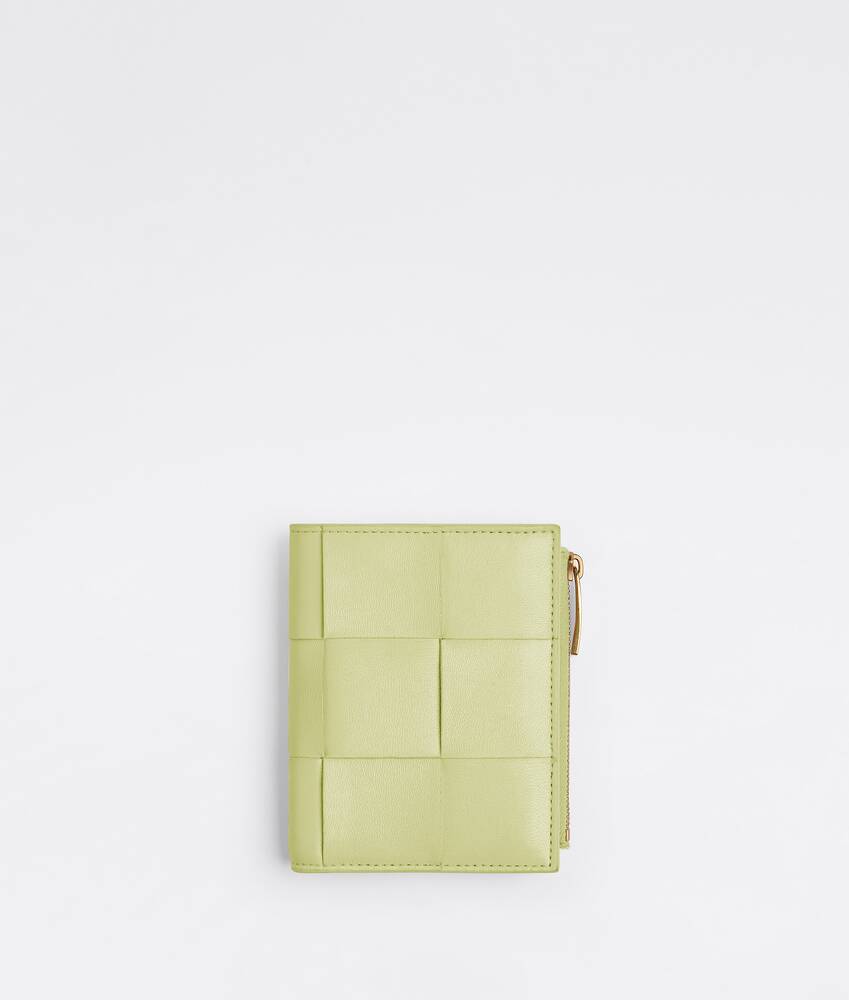 Women's Bifold Zip Wallet in Lemon Washed Bottega AU