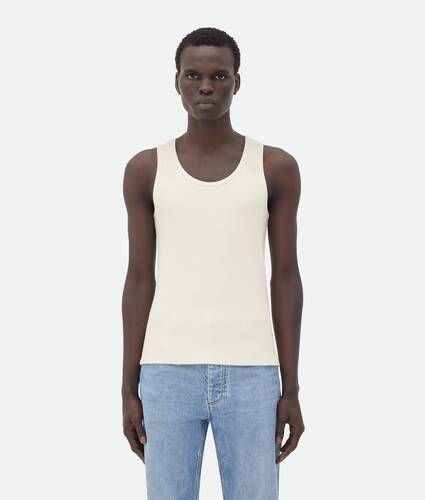 Display a large version of the product image 1 - Compact Cotton Rib Jersey Tank Top