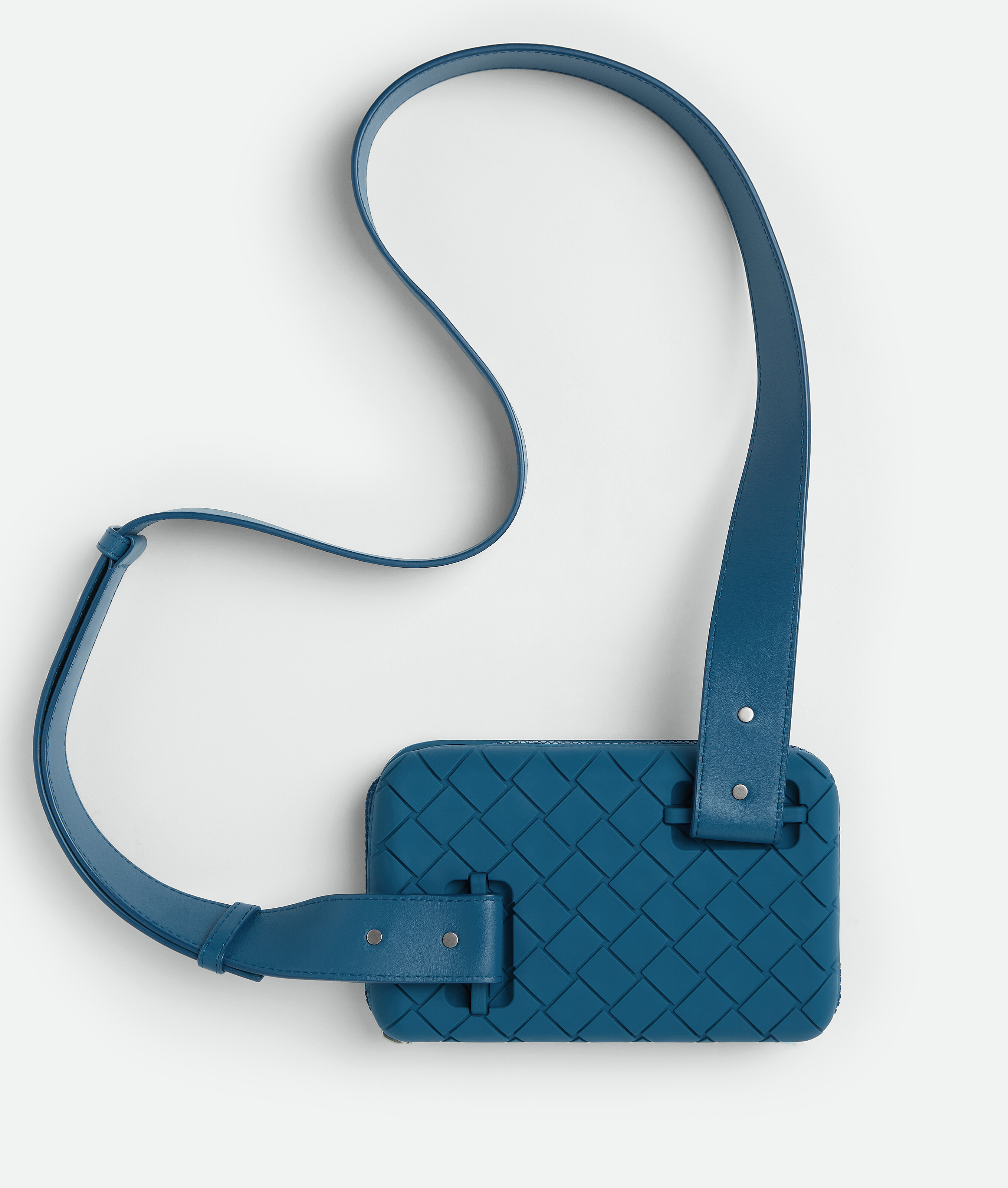 Shop Bottega Veneta Tech Rubber Clutch In Blue