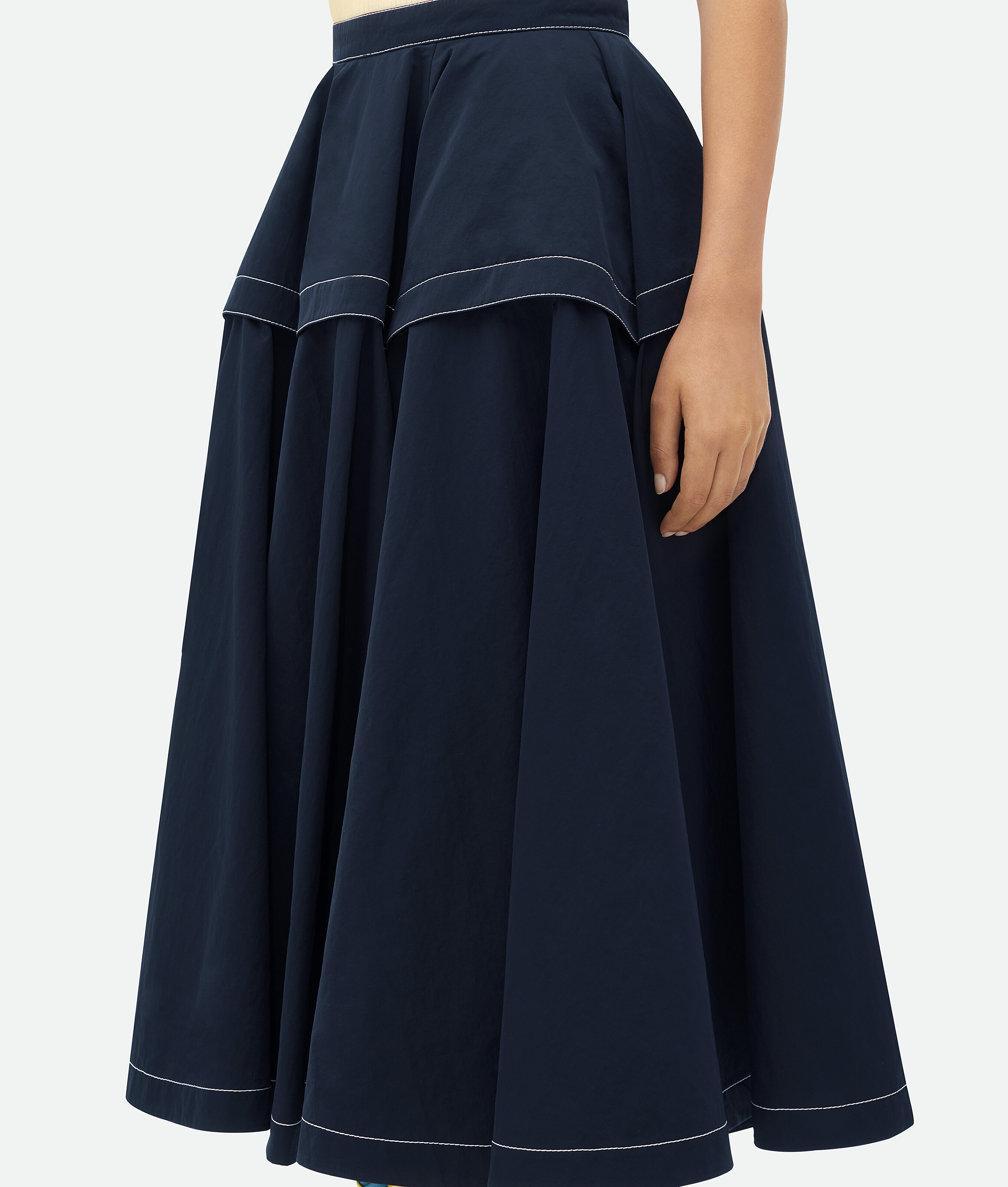 Bottega Veneta Tech Nylon Skirt In Blue